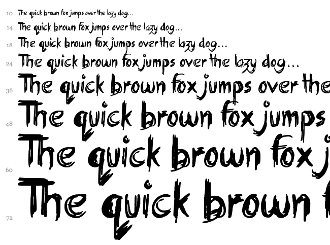 Holiday Blues font waterfall